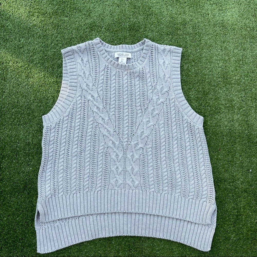 Rachel Zoe Gray Cable Knit Sweater Vest